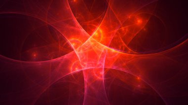 Soyut fraktal ışık arkaplanı 3 boyutlu oluşturuluyor