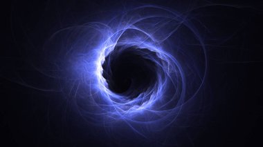 Soyut mavi fraktal ışık arkaplanı 3 boyutlu oluşturuluyor