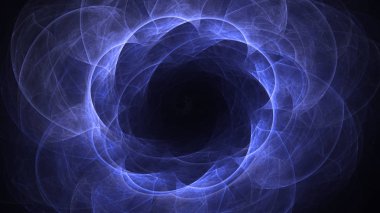 Soyut mavi fraktal ışık arkaplanı 3 boyutlu oluşturuluyor