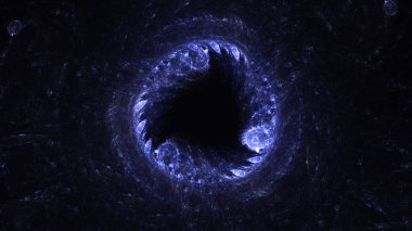 Soyut mavi fraktal ışık arkaplanı 3 boyutlu oluşturuluyor