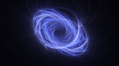 Soyut mavi fraktal ışık arkaplanı 3 boyutlu oluşturuluyor