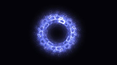 Soyut mavi fraktal ışık arkaplanı 3 boyutlu oluşturuluyor