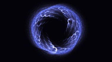 Soyut mavi fraktal ışık arkaplanı 3 boyutlu oluşturuluyor