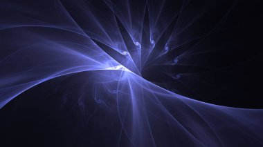 Soyut mavi fraktal ışık arkaplanı 3 boyutlu oluşturuluyor