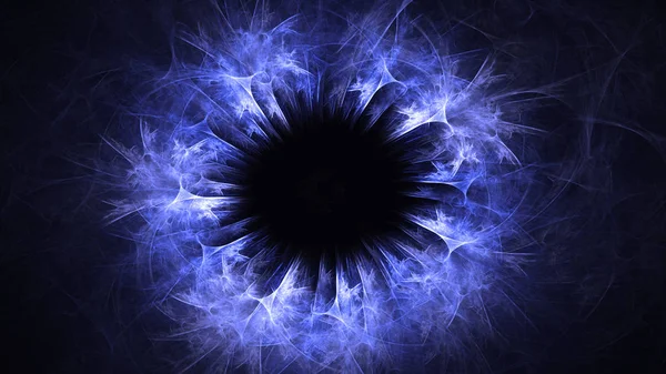 Soyut mavi fraktal ışık arkaplanı 3 boyutlu oluşturuluyor