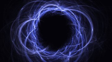 Soyut mavi fraktal ışık arkaplanı 3 boyutlu oluşturuluyor