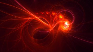 Soyut fraktal ışık arkaplanı 3 boyutlu oluşturuluyor