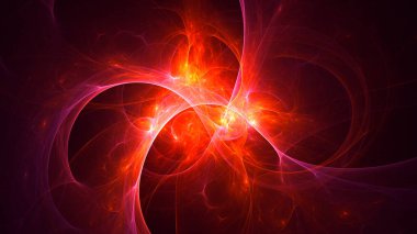 Soyut fraktal ışık arkaplanı 3 boyutlu oluşturuluyor