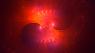 Soyut fraktal ışık arkaplanı 3 boyutlu oluşturuluyor