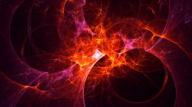 Soyut fraktal ışık arkaplanı 3 boyutlu oluşturuluyor