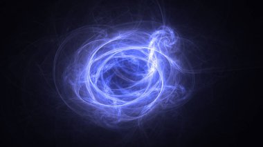 Soyut mavi fraktal ışık arkaplanı 3 boyutlu oluşturuluyor