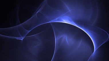Soyut mavi fraktal ışık arkaplanı 3 boyutlu oluşturuluyor