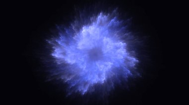 Soyut mavi fraktal ışık arkaplanı 3 boyutlu oluşturuluyor