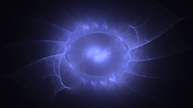 Soyut mavi fraktal ışık arkaplanı 3 boyutlu oluşturuluyor