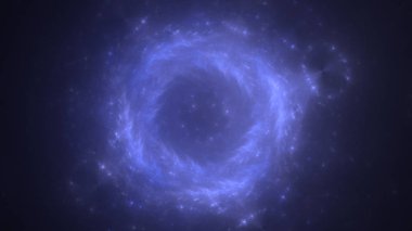 Soyut mavi fraktal ışık arkaplanı 3 boyutlu oluşturuluyor