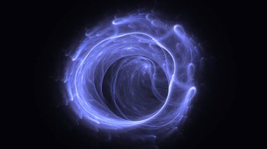 Soyut mavi fraktal ışık arkaplanı 3 boyutlu oluşturuluyor