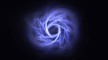 Soyut mavi fraktal ışık arkaplanı 3 boyutlu oluşturuluyor