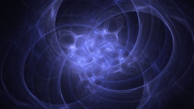 Soyut mavi fraktal ışık arkaplanı 3 boyutlu oluşturuluyor