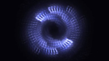 Soyut mavi fraktal ışık arkaplanı 3 boyutlu oluşturuluyor