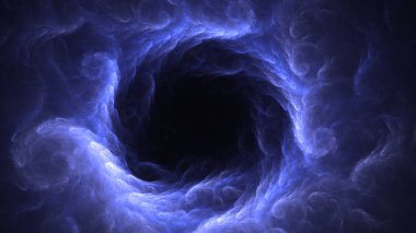 Soyut mavi fraktal ışık arkaplanı 3 boyutlu oluşturuluyor