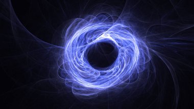 Soyut mavi fraktal ışık arkaplanı 3 boyutlu oluşturuluyor