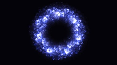 Soyut mavi fraktal ışık arkaplanı 3 boyutlu oluşturuluyor