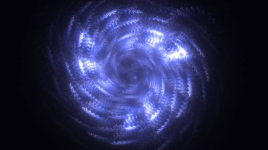 Soyut mavi fraktal ışık arkaplanı 3 boyutlu oluşturuluyor