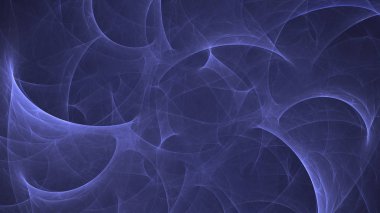 Soyut mavi fraktal ışık arkaplanı 3 boyutlu oluşturuluyor