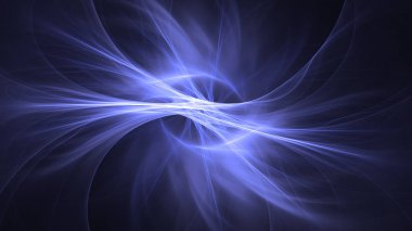 Soyut mavi fraktal ışık arkaplanı 3 boyutlu oluşturuluyor