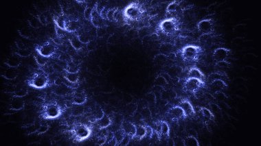 Soyut mavi fraktal ışık arkaplanı 3 boyutlu oluşturuluyor