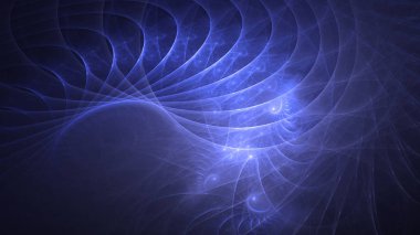 Soyut mavi fraktal ışık arkaplanı 3 boyutlu oluşturuluyor