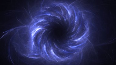 Soyut mavi fraktal ışık arkaplanı 3 boyutlu oluşturuluyor