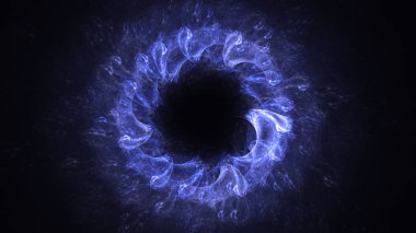 Soyut mavi fraktal ışık arkaplanı 3 boyutlu oluşturuluyor