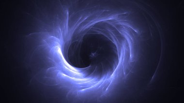 Soyut mavi fraktal ışık arkaplanı 3 boyutlu oluşturuluyor