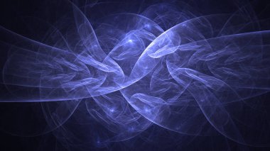 Soyut mavi fraktal ışık arkaplanı 3 boyutlu oluşturuluyor