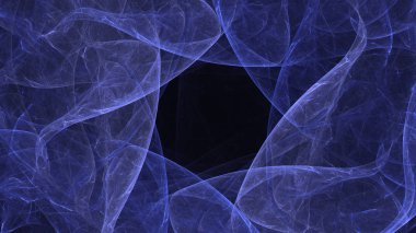 Soyut mavi fraktal ışık arkaplanı 3 boyutlu oluşturuluyor