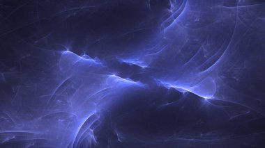 Soyut mavi fraktal ışık arkaplanı 3 boyutlu oluşturuluyor