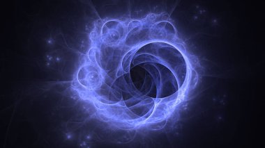 Soyut fraktal ışık arkaplanı 3 boyutlu oluşturuluyor