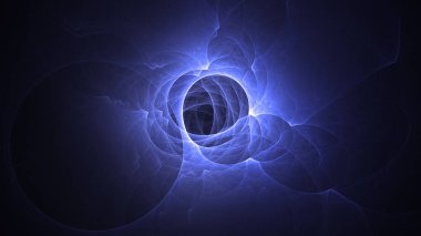 Soyut fraktal ışık arkaplanı 3 boyutlu oluşturuluyor