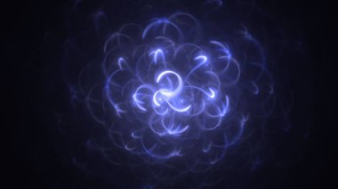 Soyut mavi fraktal ışık arkaplanı 3 boyutlu oluşturuluyor