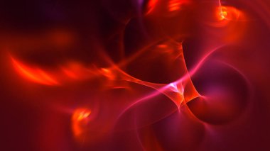 Soyut kırmızı fraktal ışık arkaplanı 3 boyutlu oluşturuluyor