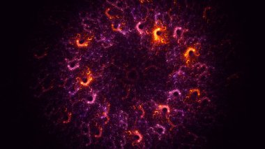 Soyut kırmızı fraktal ışık arkaplanı 3 boyutlu oluşturuluyor