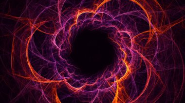 Soyut kırmızı fraktal ışık arkaplanı 3 boyutlu oluşturuluyor