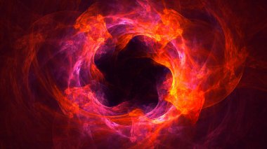 Soyut kırmızı fraktal ışık arkaplanı 3 boyutlu oluşturuluyor