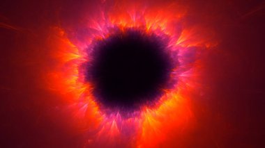 Soyut kırmızı fraktal ışık arkaplanı 3 boyutlu oluşturuluyor