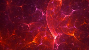 Soyut kırmızı fraktal ışık arkaplanı 3 boyutlu oluşturuluyor