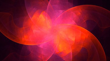 Soyut kırmızı fraktal ışık arkaplanı 3 boyutlu oluşturuluyor