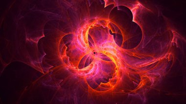 Soyut fraktal ışık arkaplanı 3 boyutlu oluşturuluyor