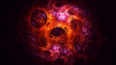 Soyut fraktal ışık arkaplanı 3 boyutlu oluşturuluyor