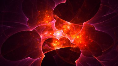 Soyut fraktal ışık arkaplanı 3 boyutlu oluşturuluyor